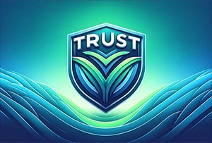 Image for mobile showing an AI generated image illustrating a shield with Trust written in it.