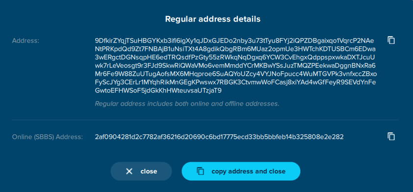 Addresses with Beam Wallet