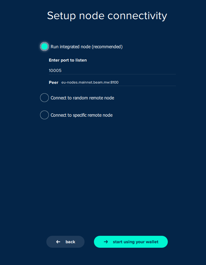 Set up node connectivity