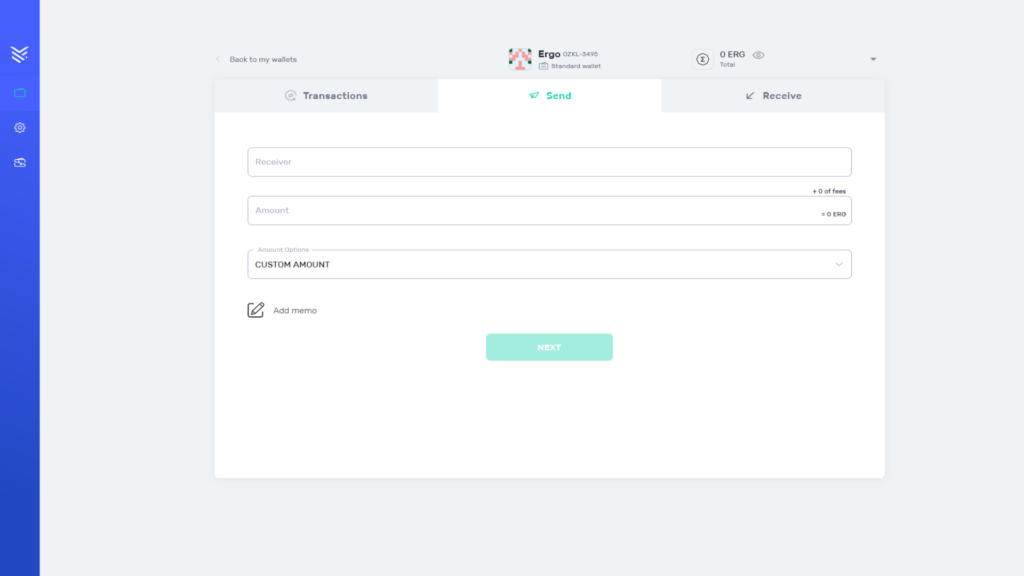 Send ERGO on Yoroi wallet