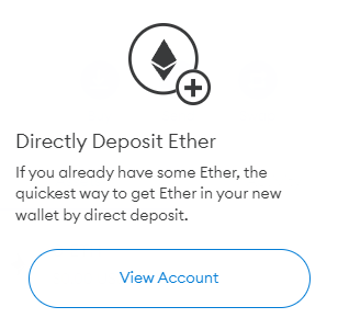 Directly deposit Ether on your MetaMask account.