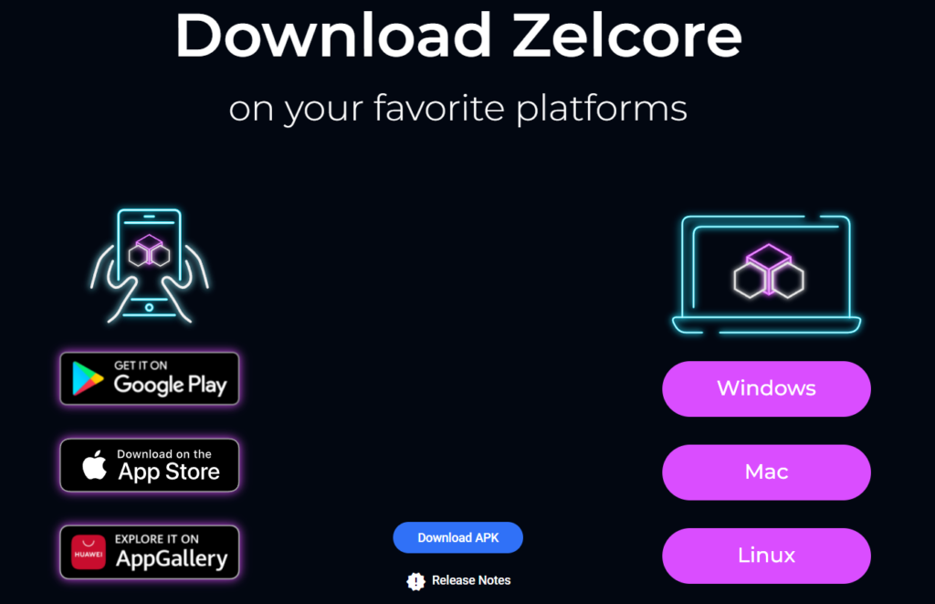Download the ZelCore crypto wallet for your OS