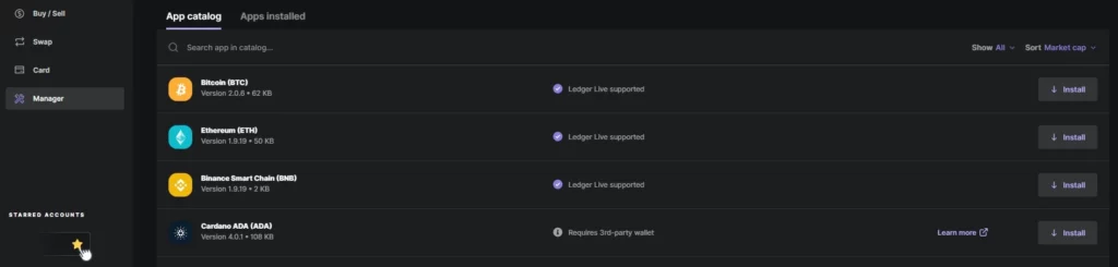 Install the Ethereum application for your Ledger Nano S