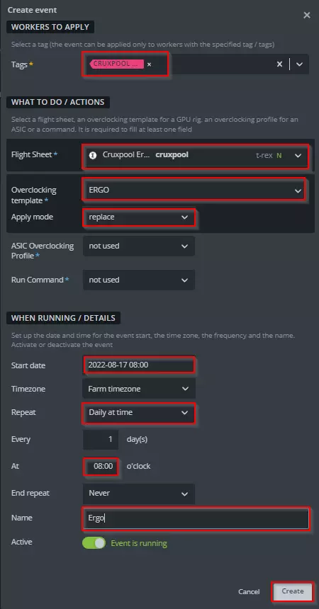 Set up your mining with Schedule Tool