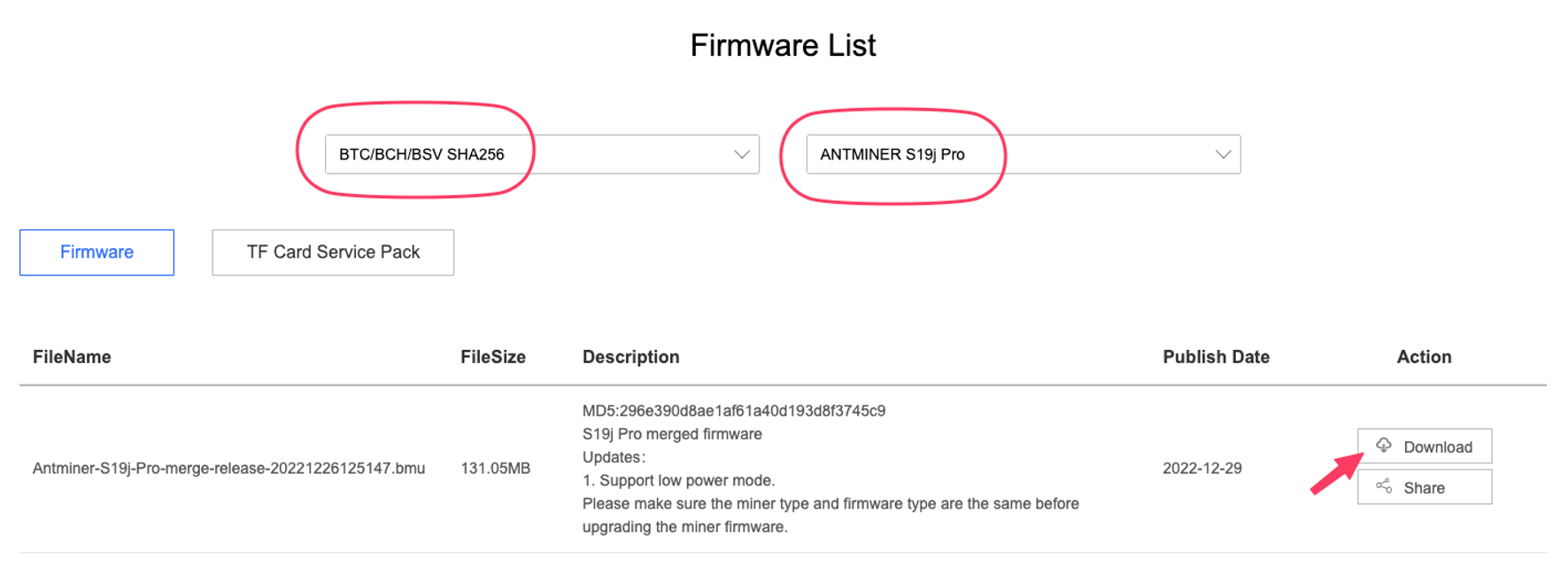 Firmware list bitmain image download