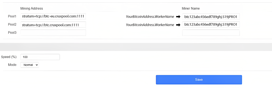 Screenshot Antminer image mining addresses