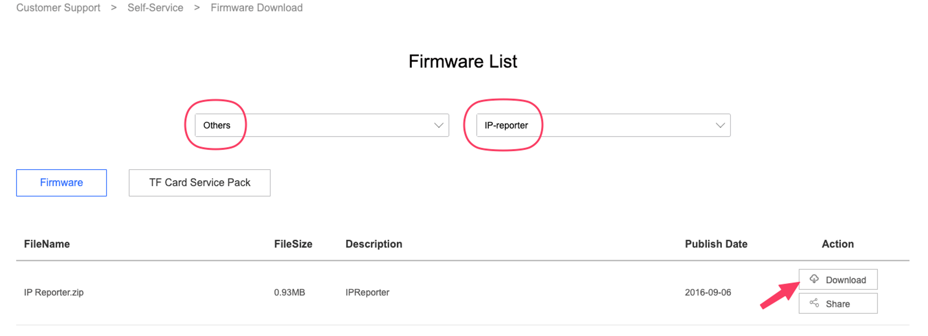 Image Firmware list on Antminer software