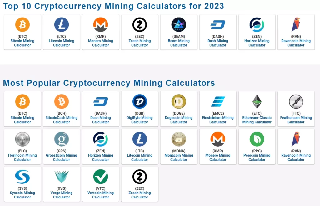 coinwarz calculator