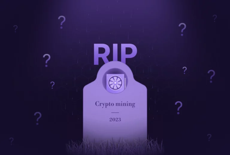 Thumbnail for dekstop of the article "is crypto mining dead" showing showing the grave of a GPU. It's a metaphor of the death of crypto mining hardwares