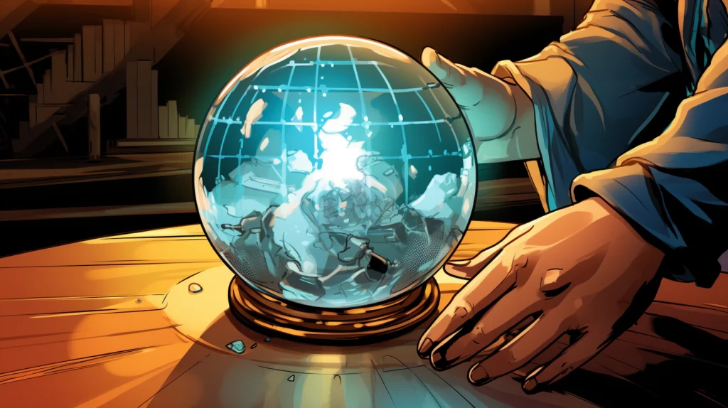 crystal ball showing the future of crypto mining