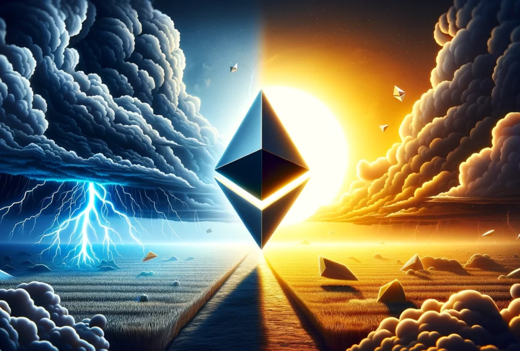 An illustration for Desktop of Ethereum current state: between storm and calm