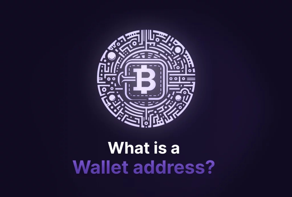 Thumbnail of the article showing a concept of a cryptocurrency wallet address. Below, the subtitle: What is a wallet address?. This image is for Desktop devices